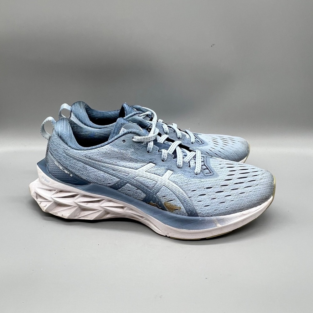 ASICS Shoes Womens 8.5 Blue Mesh Novablast 2 Running Athletic Sneakers Comfort